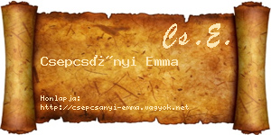 Csepcsányi Emma névjegykártya