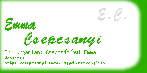 emma csepcsanyi business card